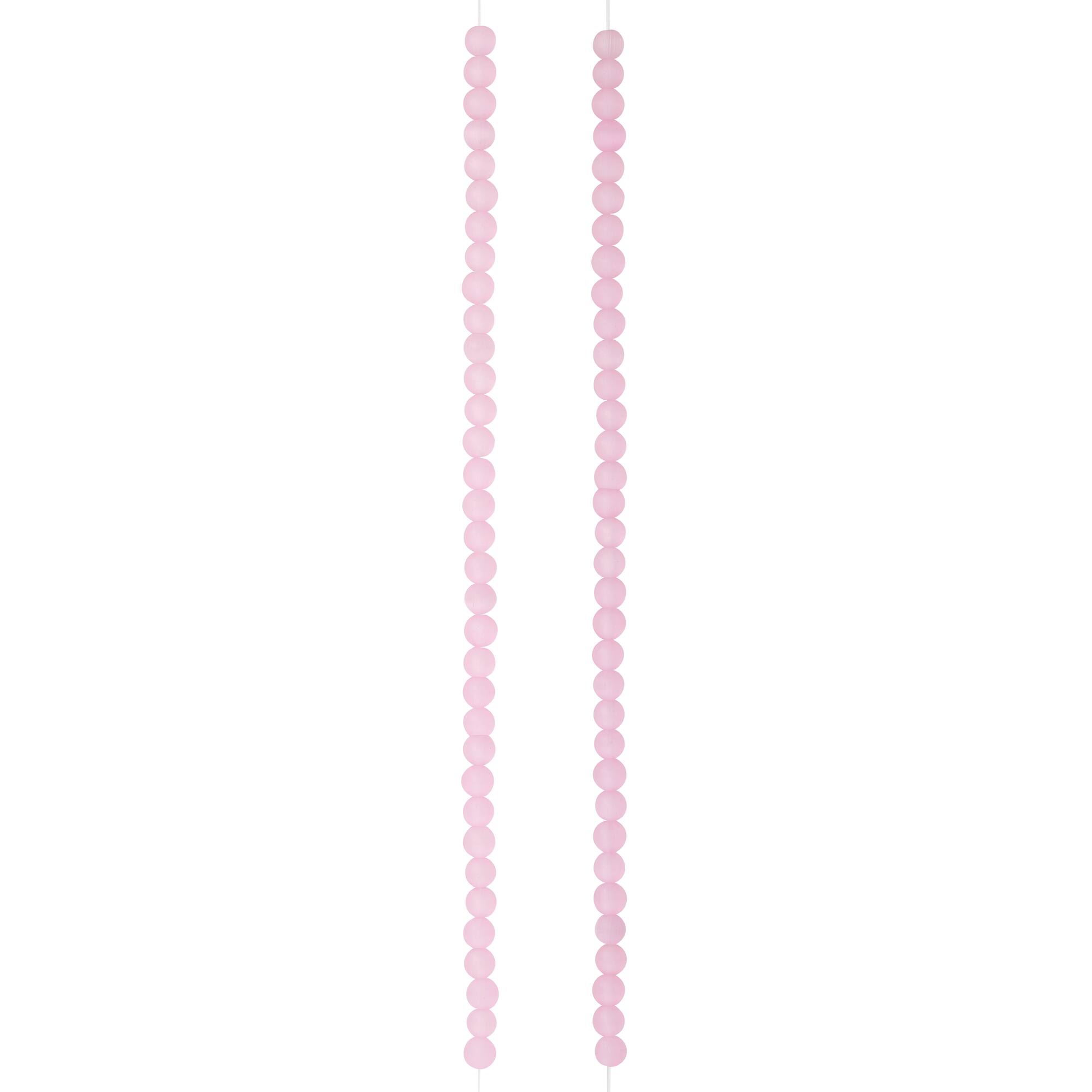 Pink Cat's Eye Round Glass Beads, 4mm by Bead Landing™